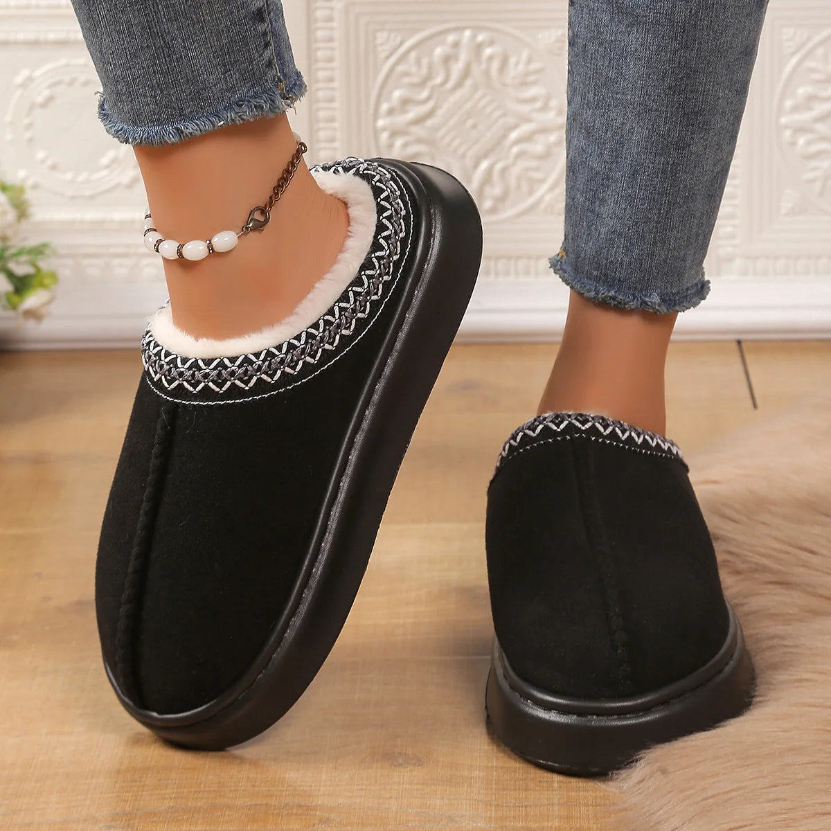 Men's Faux Suede Home Slippers - Comfortable & Stylish Indoor Footwear