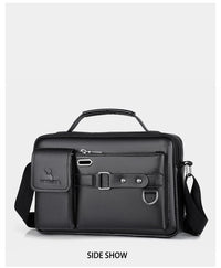 Men's PU Leather Crossbody Messenger Bag – Vintage Designer Style