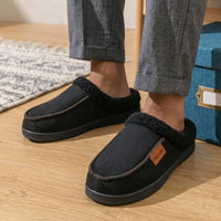 Luxurious Men's Warm Suede Slippers with Fleece Lining – Perfect for Cozy Winter Days