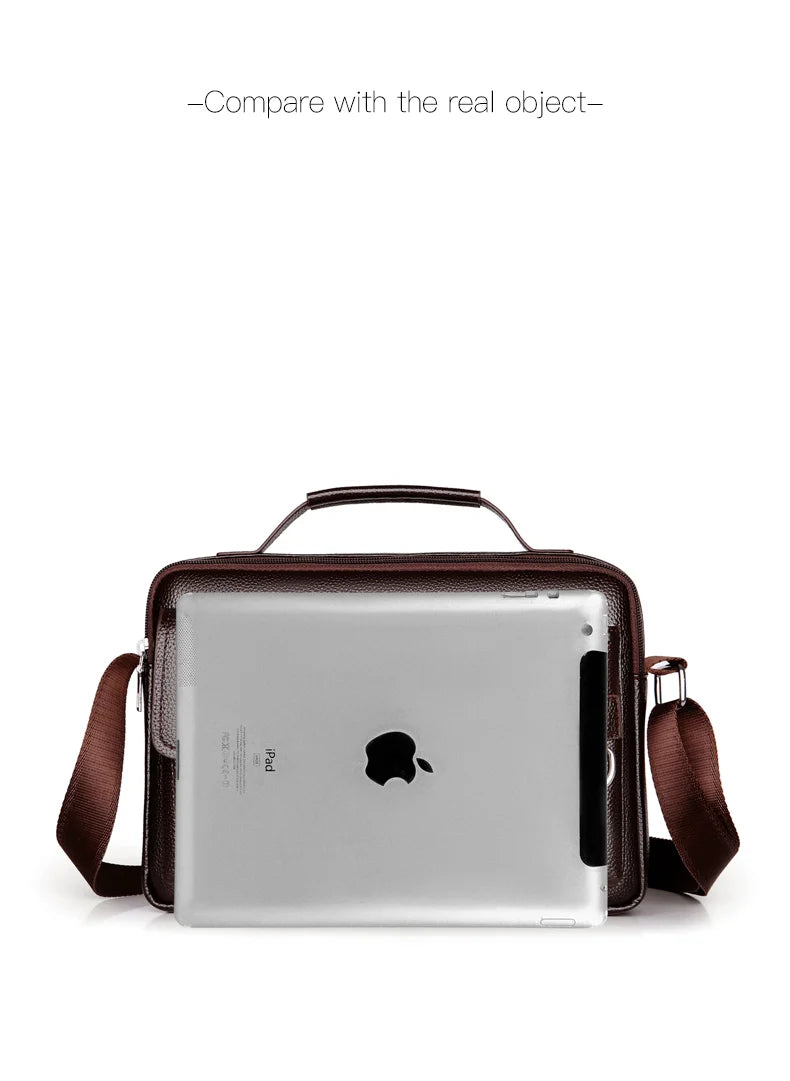 Men's PU Leather Crossbody Messenger Bag – Vintage Designer Style