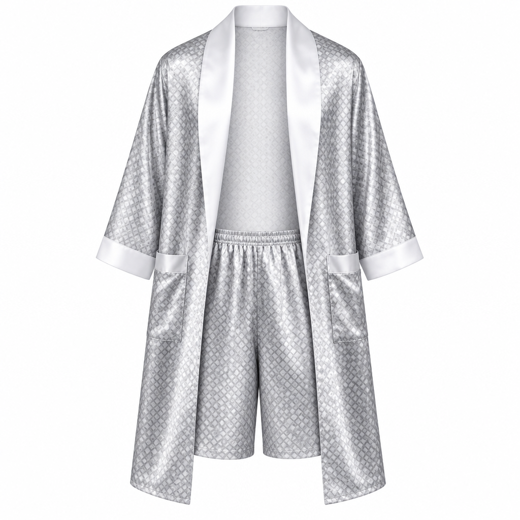 Luxurious Plus Size Men's Silk Robe Set for Ultimate Comfort