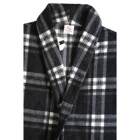 A Navy and Black Men's Dressing Gowns Made of Warm, Soft Fleece. - SaneShoppe