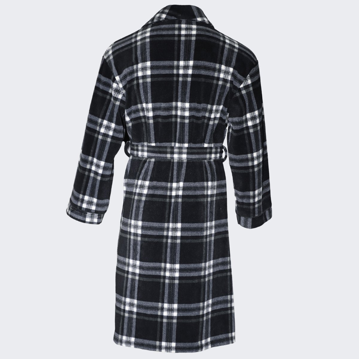 A Navy and Black Men's Dressing Gowns Made of Warm, Soft Fleece. - SaneShoppe