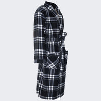 A Navy and Black Men's Dressing Gowns Made of Warm, Soft Fleece. - SaneShoppe