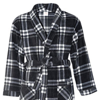 A Navy and Black Men's Dressing Gowns Made of Warm, Soft Fleece. - SaneShoppe