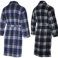 A Navy and Black Men's Dressing Gowns Made of Warm, Soft Fleece. - SaneShoppe