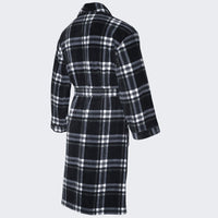 A Navy and Black Men's Dressing Gowns Made of Warm, Soft Fleece. - SaneShoppe