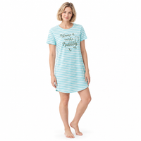 Summer Pyjamas for Women Jersey Short Sleeve Nightshirt
