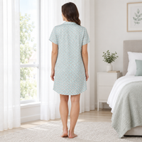 Women Satin Button Down Sleepwear Nightshirt