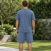 Men's Summer Tracksuit Set - 2-Piece Short Sleeve O-Neck Running Suit Plus Size T-shirt