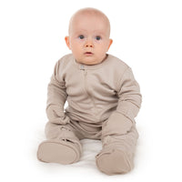 Beige Merino Wool Baby Mittens with Thumb