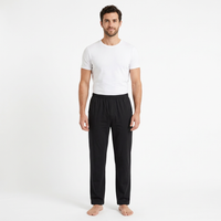Men's Cotton Pyjama Pants with Pockets and Elastic Waist in Large Size
