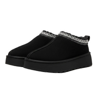 Black running shoes on a white background