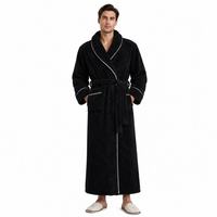 Men's Oversized Fleece Bathrobe - Coral Flannel Kimono Robe for Couples