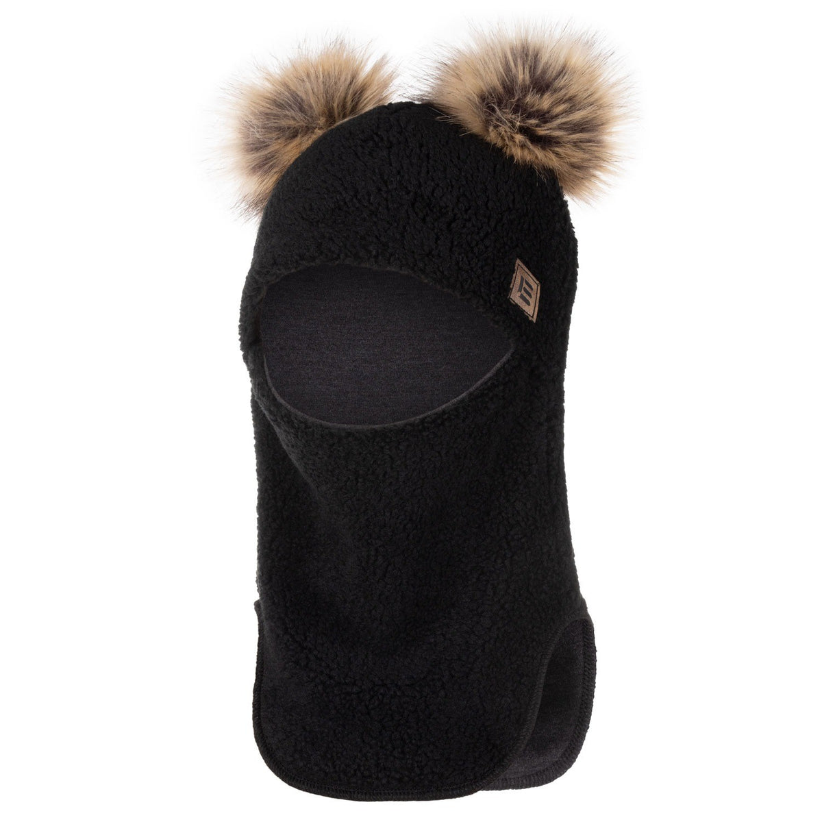 Black Merino Wool-Lined Winter Balaclava