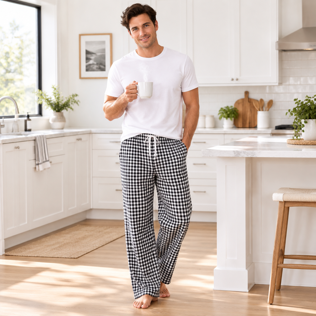 Men's Cotton Plaid Pajama Pants - Comfortable & Stylish Casual Sleepwear