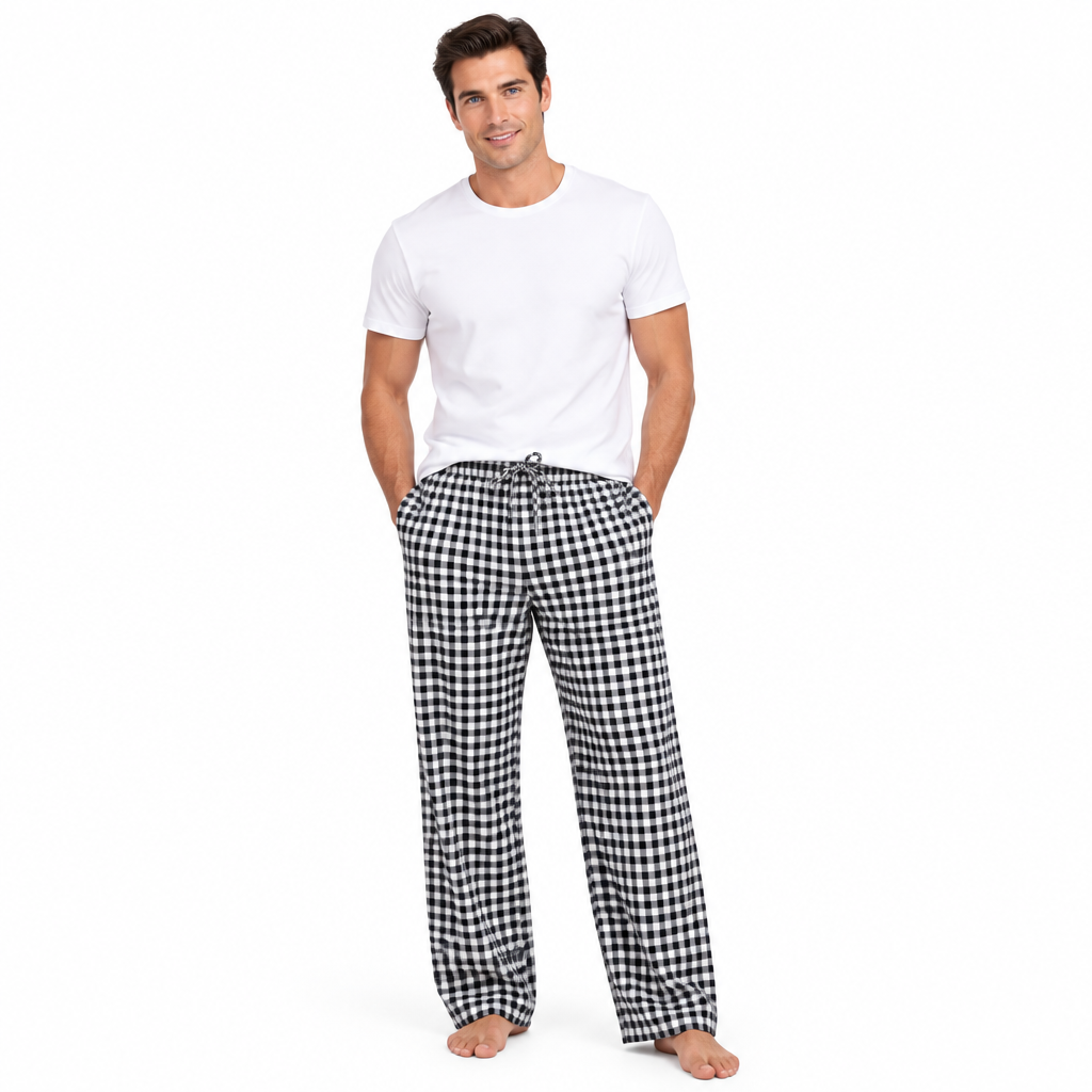 Men's Cotton Plaid Pajama Pants - Comfortable & Stylish Casual Sleepwear