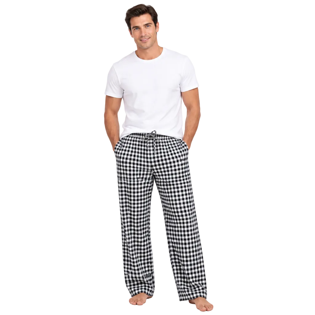 Men's Cotton Plaid Pajama Pants - Comfortable & Stylish Casual Sleepwear