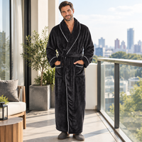 Men's Cozy Flannel Robe - Plush Coral Fleece for Ultimate Home Comfort