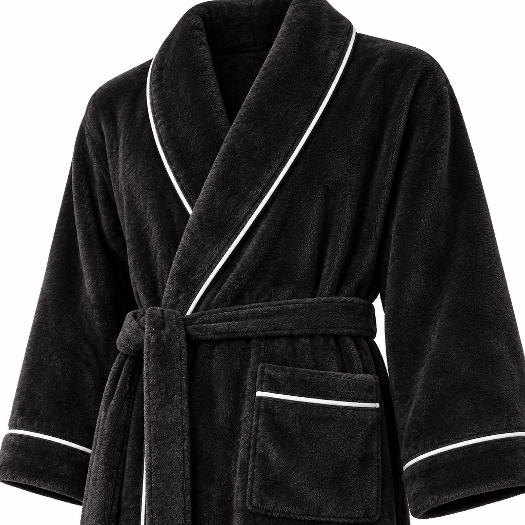 Men's Cozy Flannel Robe - Plush Coral Fleece for Ultimate Home Comfort