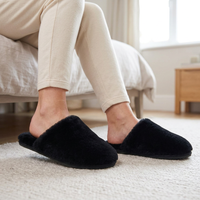 Women's Wool Slippers with Soft Shearling Lining for Cozy Winter Comfort