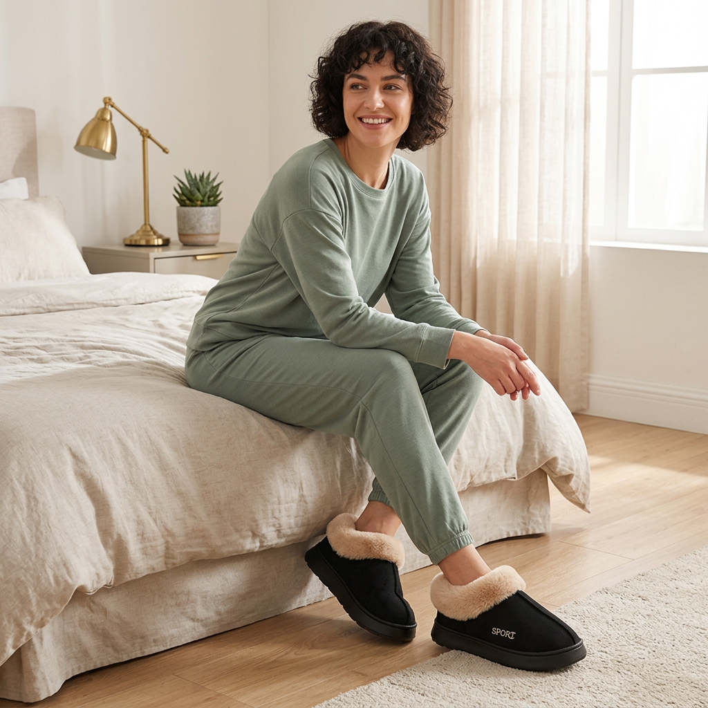 Winter Warm Plush Cotton Slippers for Cozy Comfort