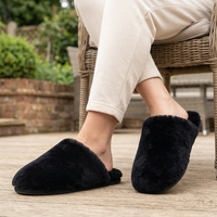 Women's Wool Slippers with Soft Shearling Lining for Cozy Winter Comfort