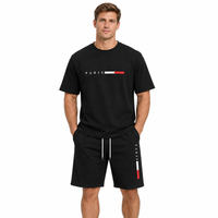 Men's Summer Tracksuit Set - 2-Piece Short Sleeve O-Neck Running Suit Plus Size T-shirt