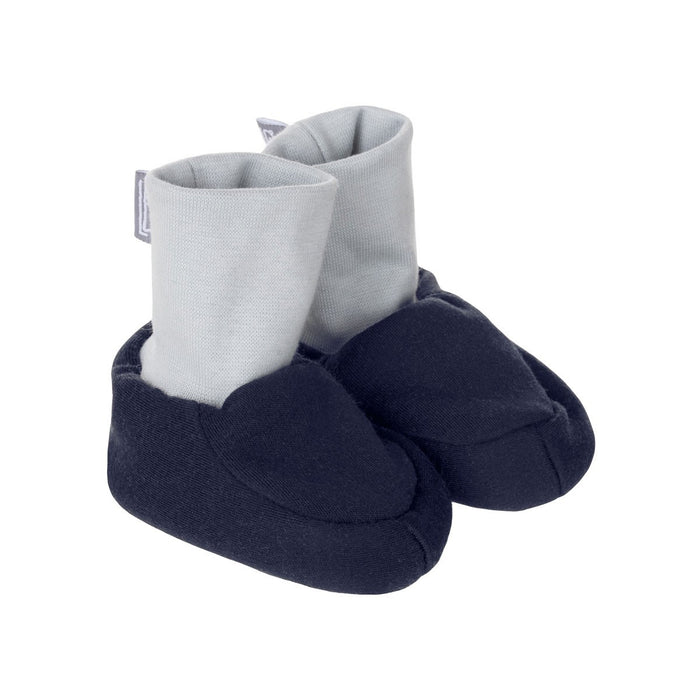 Blue Lined Merino Wool Baby Booties