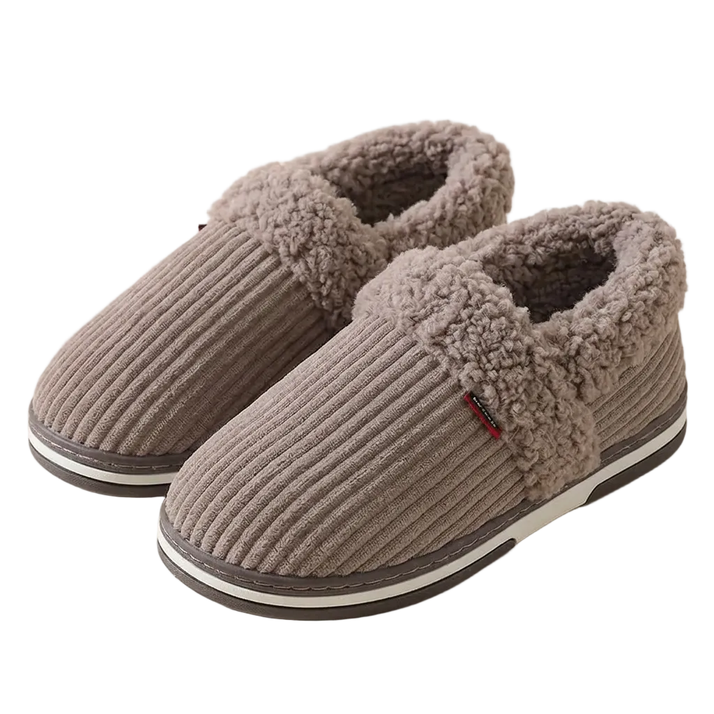 Men’s Plush Winter Slippers – Soft, Warm Indoor Shoes with Non-Slip Rubber Soles