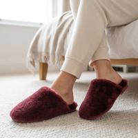 Women's Wool Slippers with Soft Shearling Lining for Cozy Winter Comfort