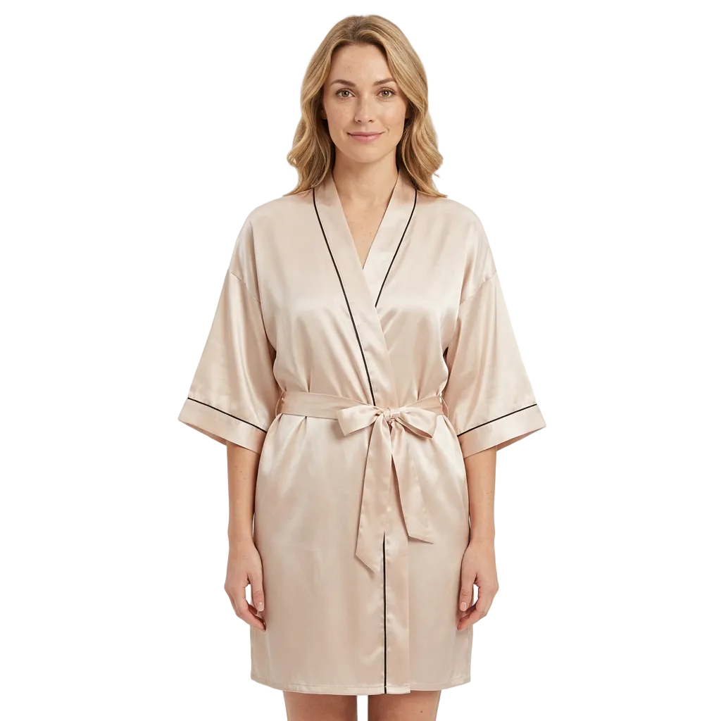 Women's Silk Robe – Lightweight, Comfortable V-Neck Lounging Robe