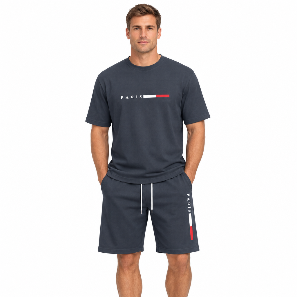 Men's Summer Tracksuit Set - 2-Piece Short Sleeve O-Neck Running Suit Plus Size T-shirt