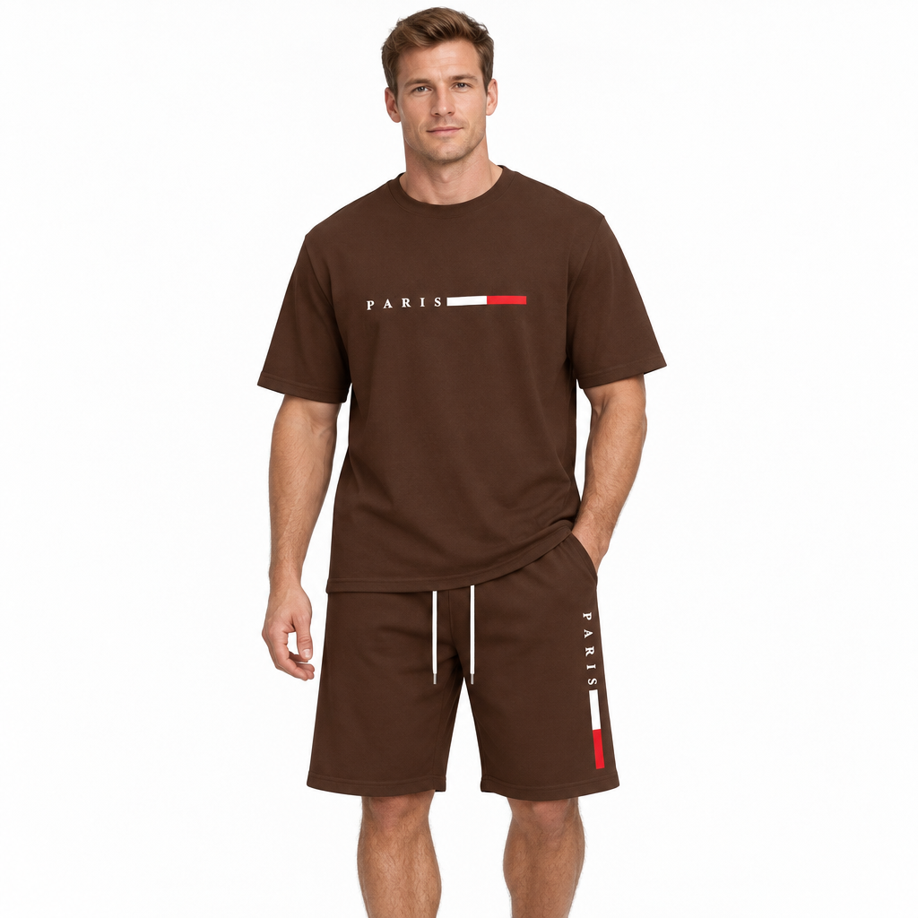 Men's Summer Tracksuit Set - 2-Piece Short Sleeve O-Neck Running Suit Plus Size T-shirt