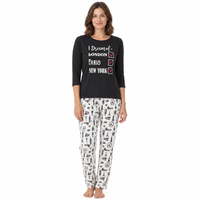 Women’s City Break Pyjama Set with Printed Trousers
