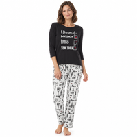 Women’s City Break Pyjama Set with Printed Trousers
