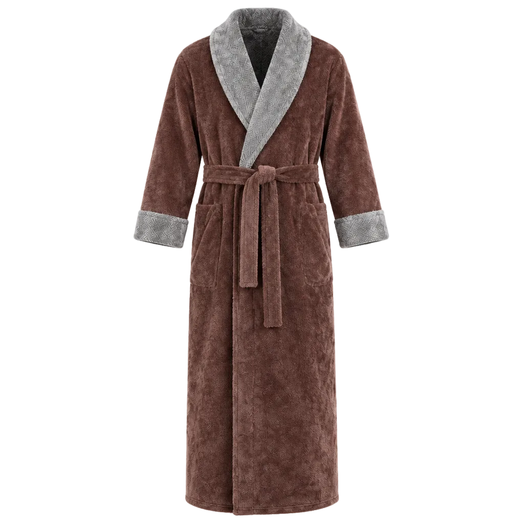 Men's Plus Size Winter Bathrobe - Ultra-Soft Coral Fleece Luxury for Cozy Comfort