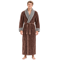 Men's Plus Size Winter Bathrobe - Ultra-Soft Coral Fleece Luxury for Cozy Comfort