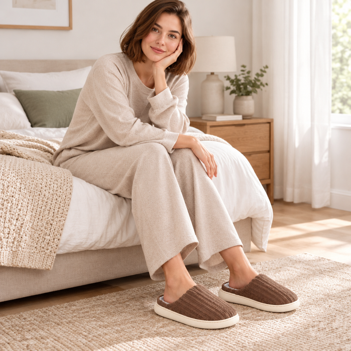 Cozy Up in Style: Women’s Warm Corduroy Slippers for Ultimate Comfort