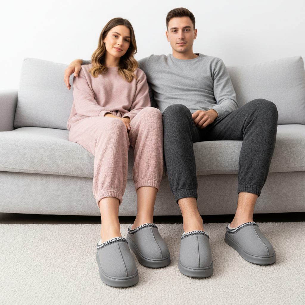 Men's Faux Suede Home Slippers - Comfortable & Stylish Indoor Footwear