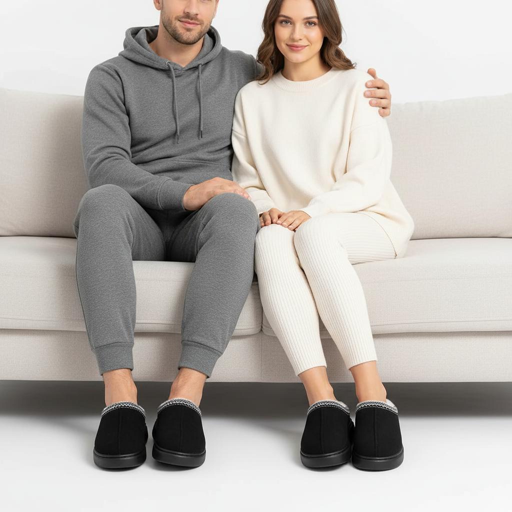 Men's Faux Suede Home Slippers - Comfortable & Stylish Indoor Footwear