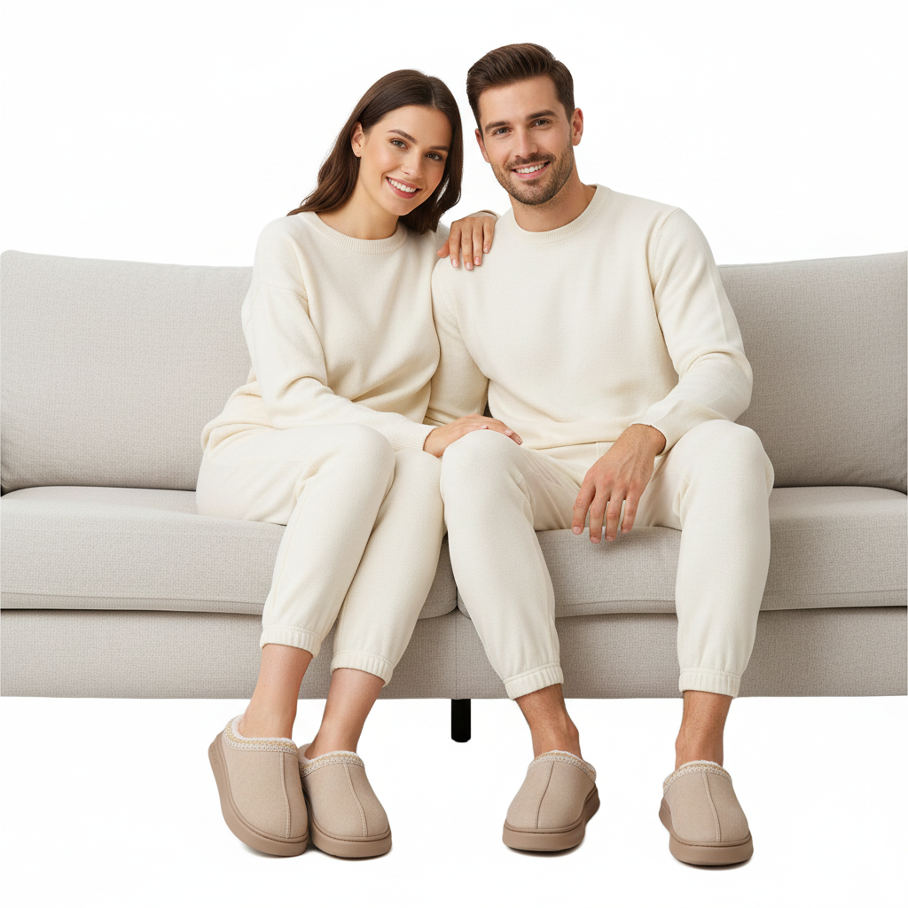 Men's Faux Suede Home Slippers - Comfortable & Stylish Indoor Footwear