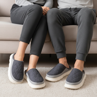 Bebealy Winter Men Slippers - Cozy and Stylish Indoor-Outdoor House Shoes