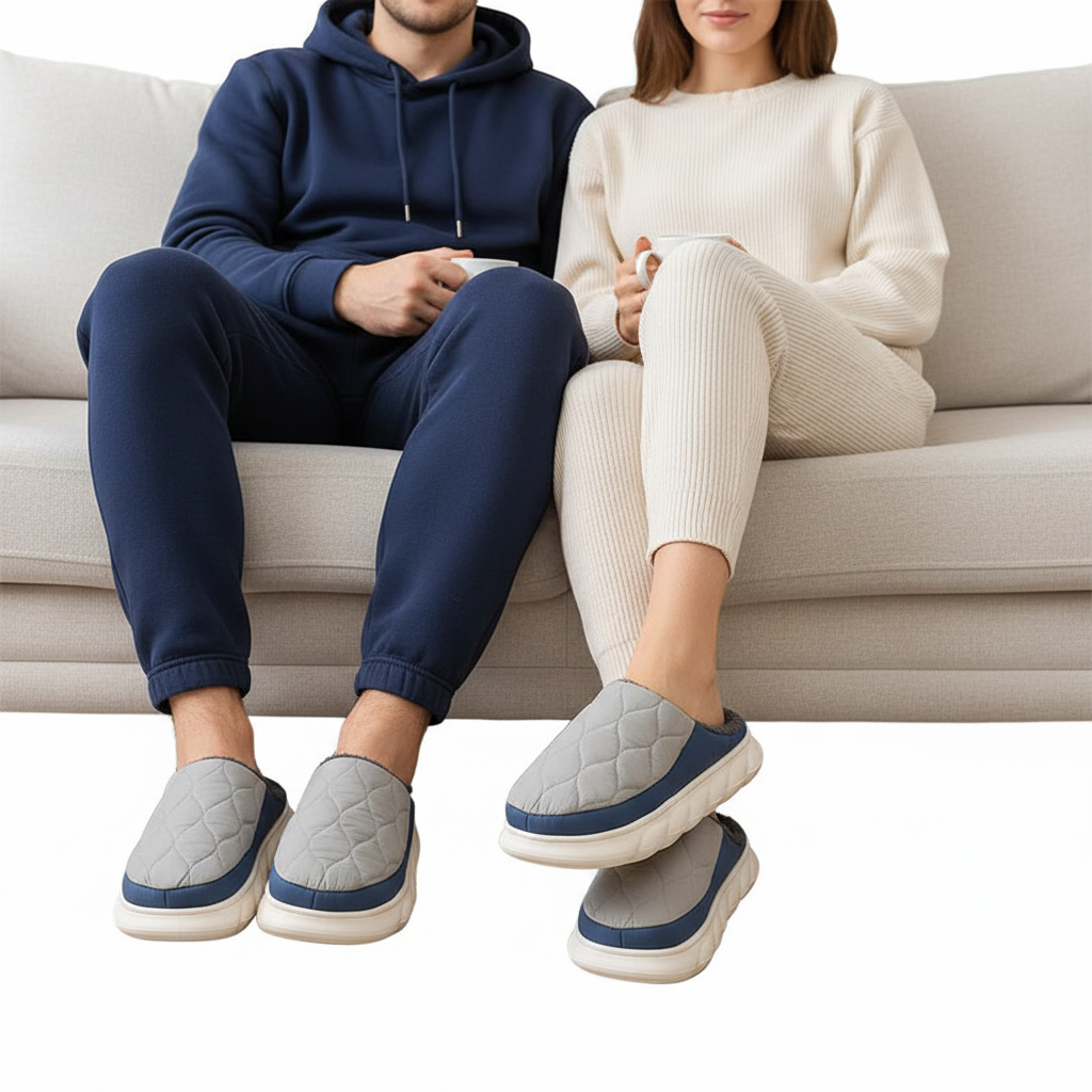 Bebealy Winter Men Slippers - Cozy and Stylish Indoor-Outdoor House Shoes