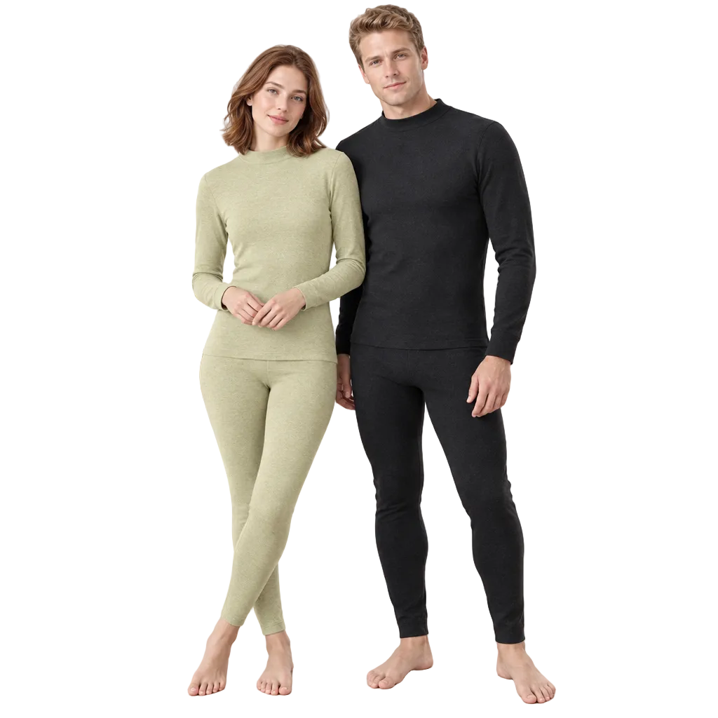 Cozy Cashmere Thermal Couples Set for Autumn & Winter Comfort