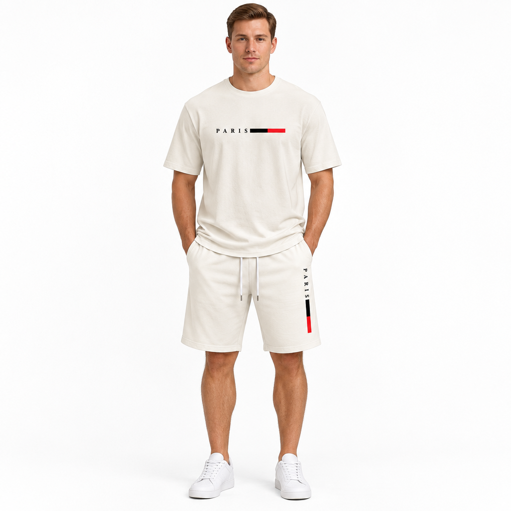 Men's Summer Tracksuit Set - 2-Piece Short Sleeve O-Neck Running Suit Plus Size T-shirt