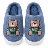 Step into Comfort with Cartoon Bear Woolen Slippers for Women