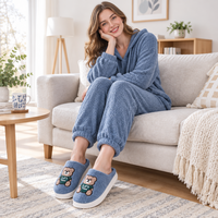 Step into Comfort with Cartoon Bear Woolen Slippers for Women