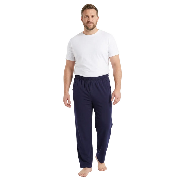 Men's Cotton Pyjama Pants with Pockets and Elastic Waist in Large Size