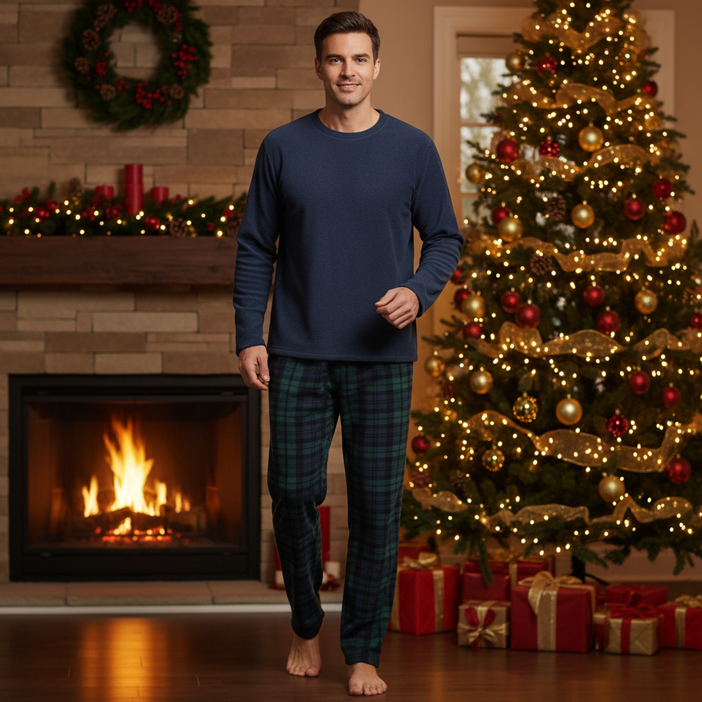 Green Long-Sleeve Fleece Pyjama Sets for Ultimate Comfort and Style
